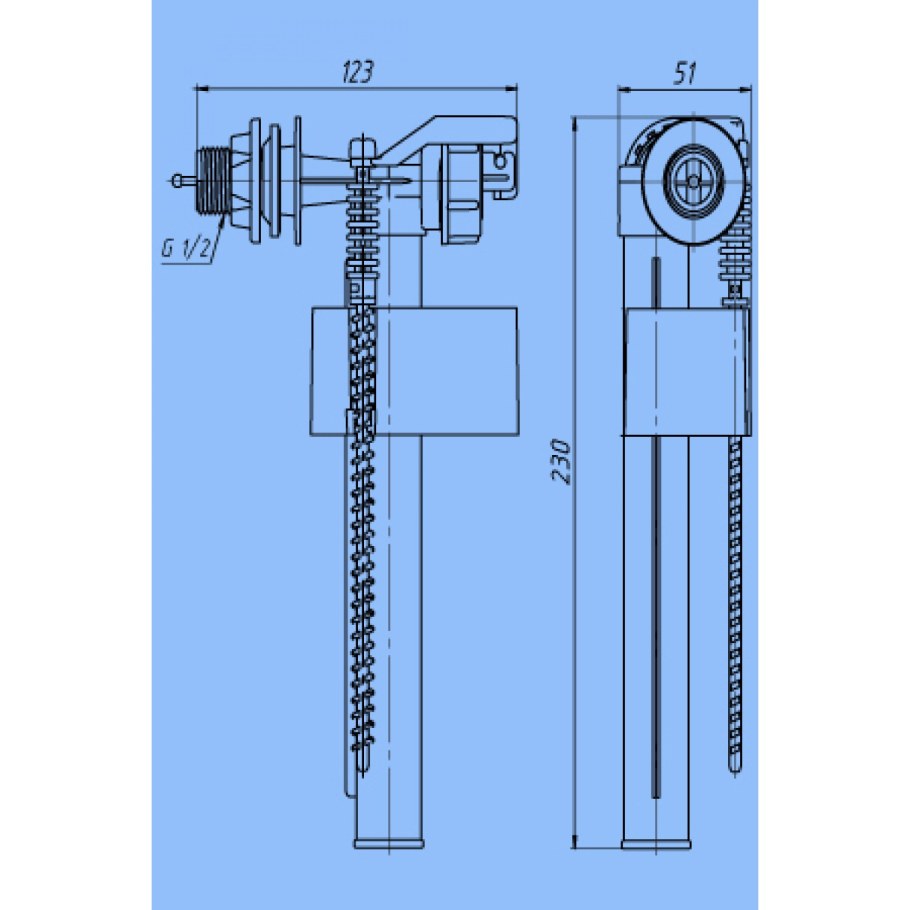 Арматура с боковым подводом 1/2 wc5050