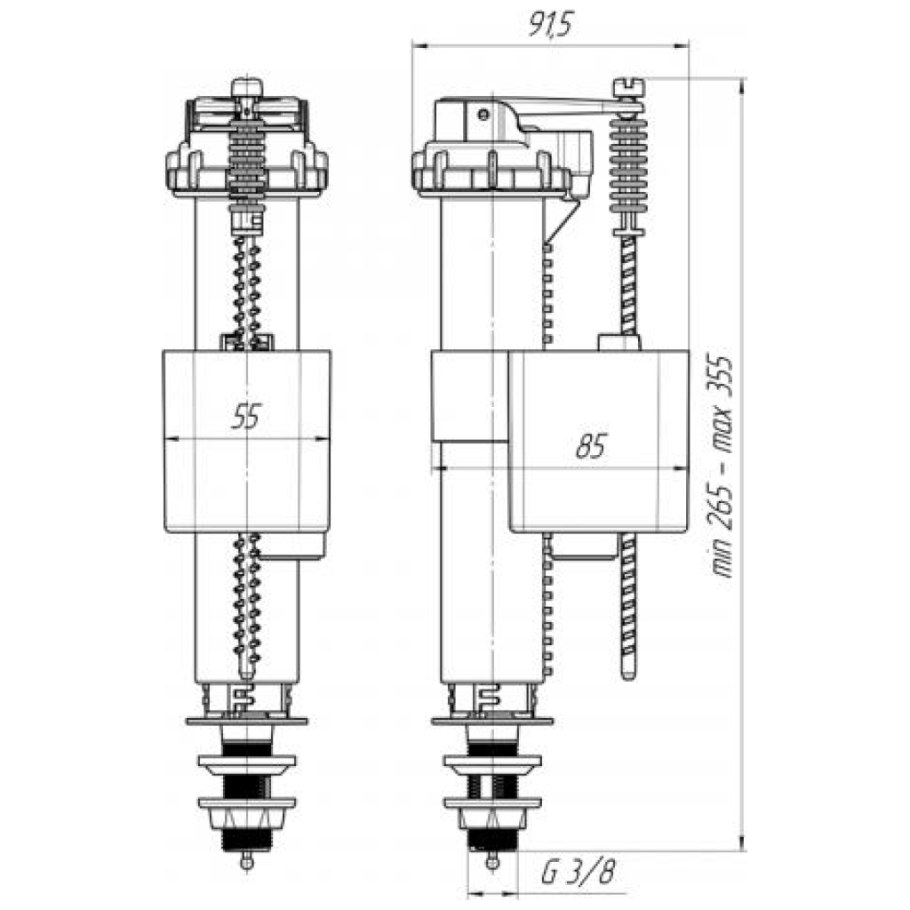 Клапан Нижний 1/2 с латунным штуцером (wc5520) (в)