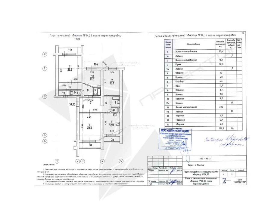 Проект перепланировки для согласования с БТИ