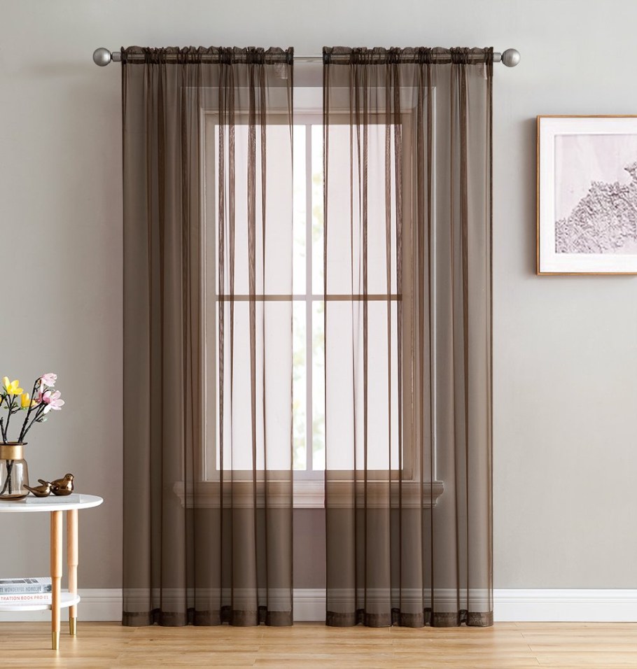 Тюль шоколадного цвета