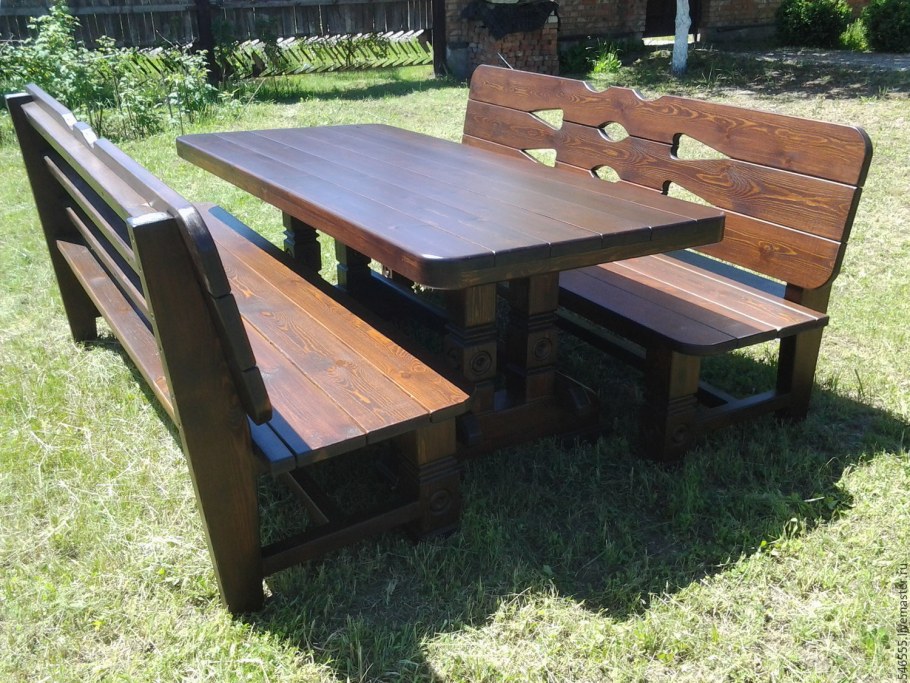 Стол и лавки для беседки