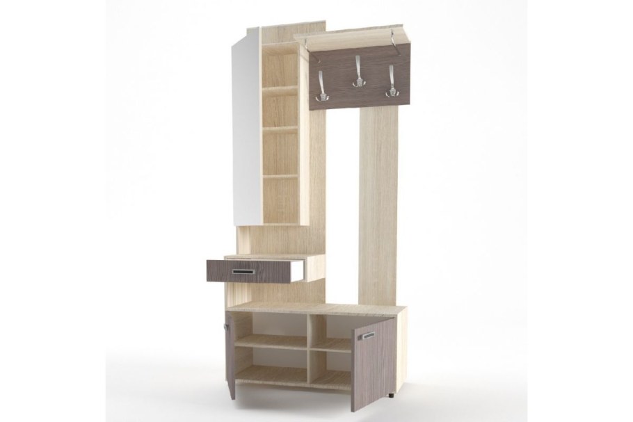 Вешалка визит 1 с зеркалом дуб сонома сосна Джексон