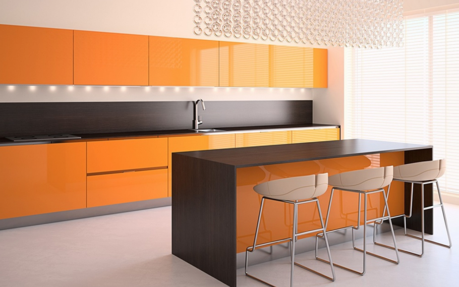 Кухня Alvic Luxe апельсин