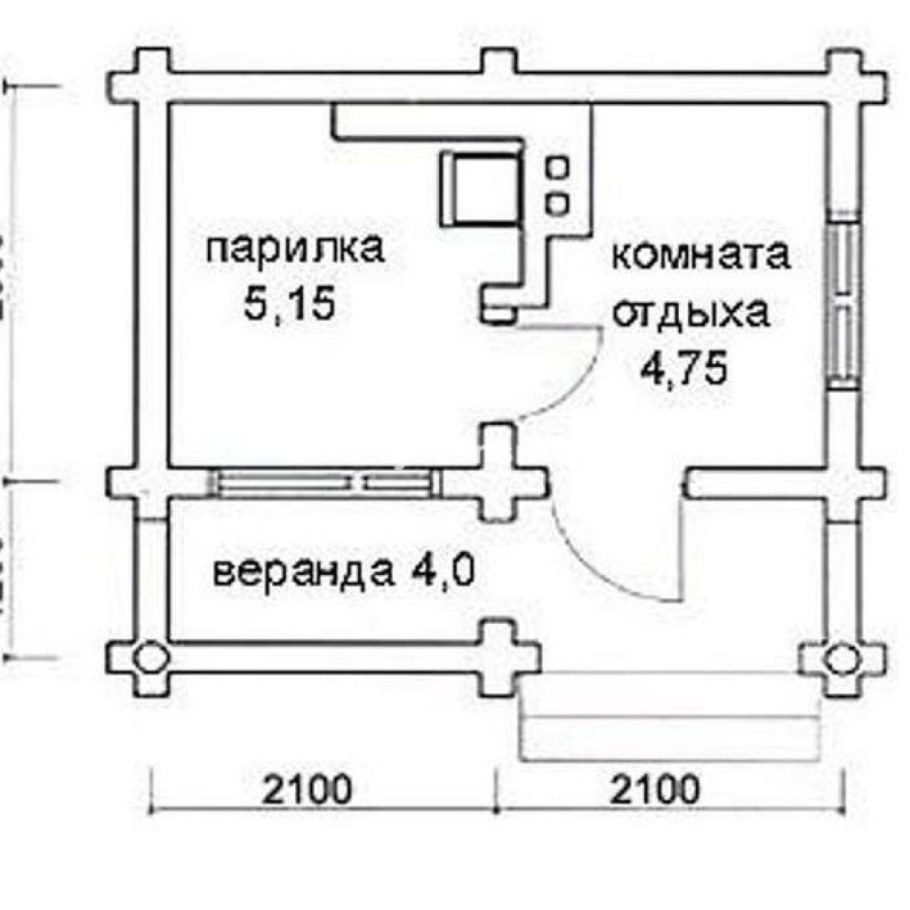 Планировка бани 5х4 мойка и парилка