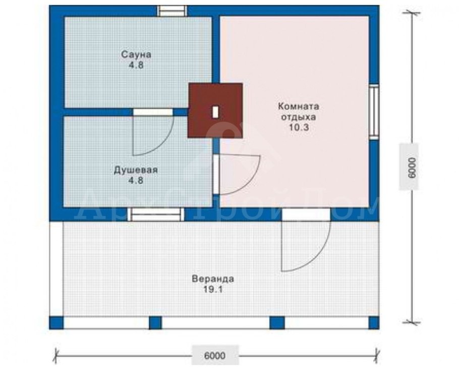 Баня из газобетона 6х4