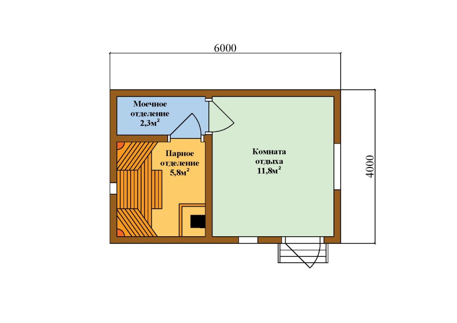 Баня 6х4.5 планировка