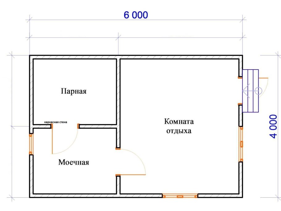 Проект бани 6х3 из пеноблоков