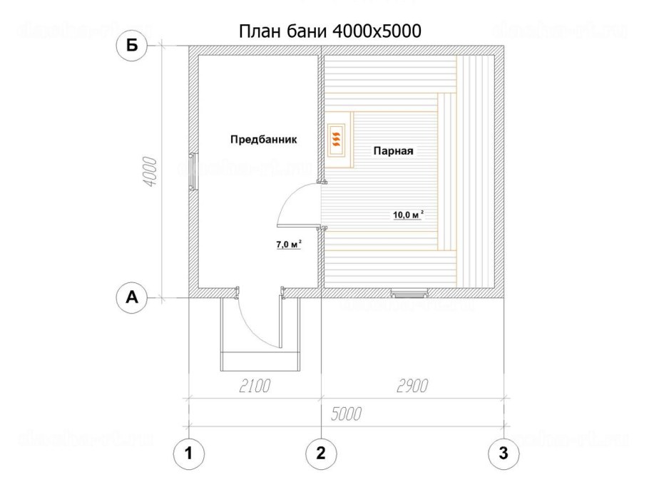 Проект бани 4х5