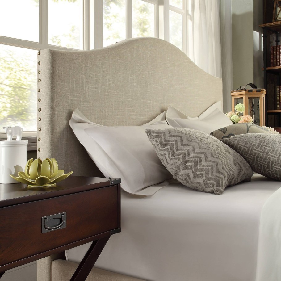 Кровать лен изголовье