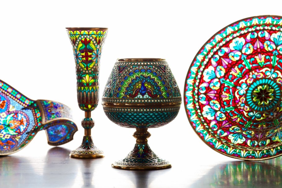 Витражная эмаль посуда