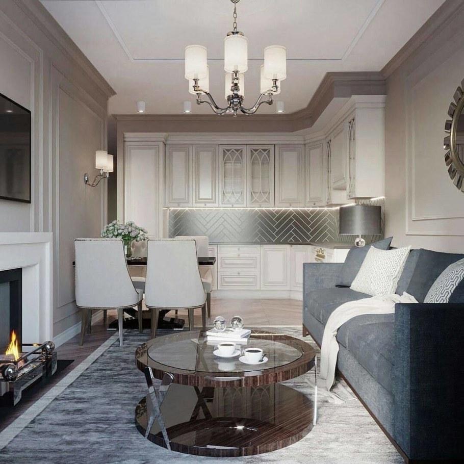 Гостиная Неоклассика 35м2