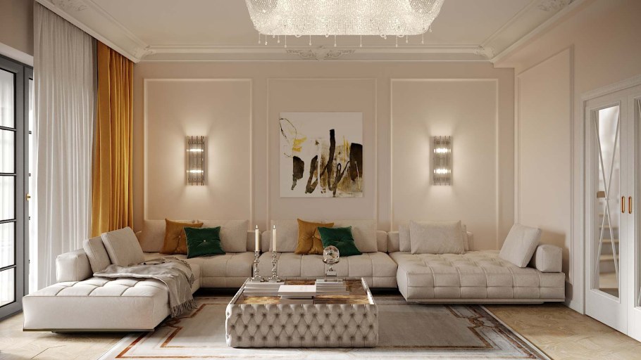 Шторы гостиная Неоклассика