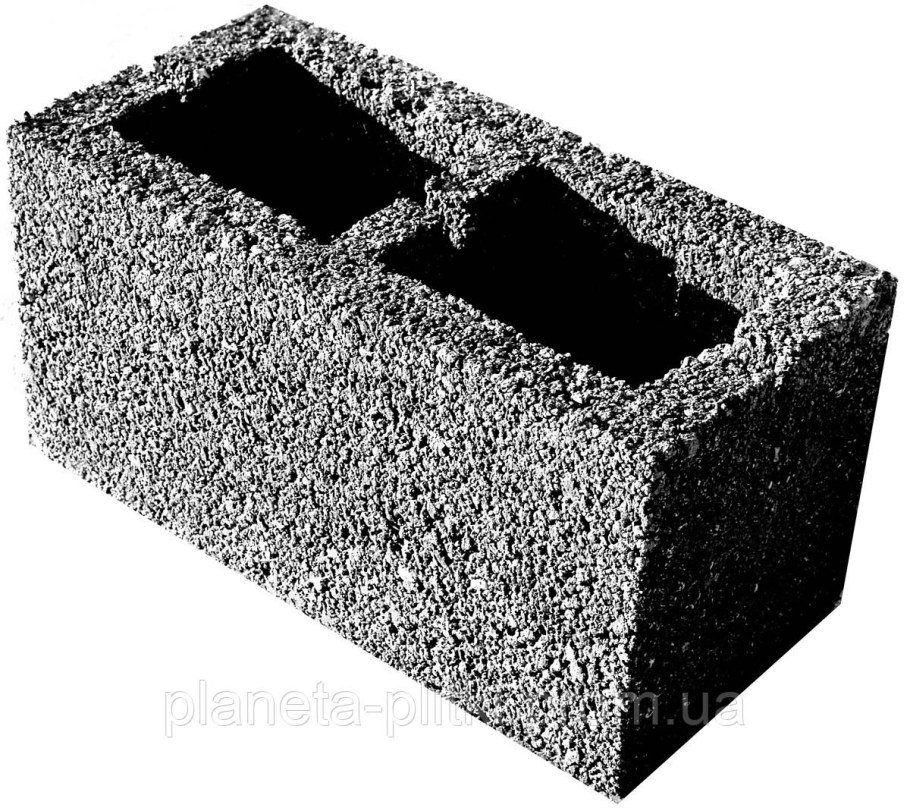 Блок керамзитобетонный полнотелый 390х190х188