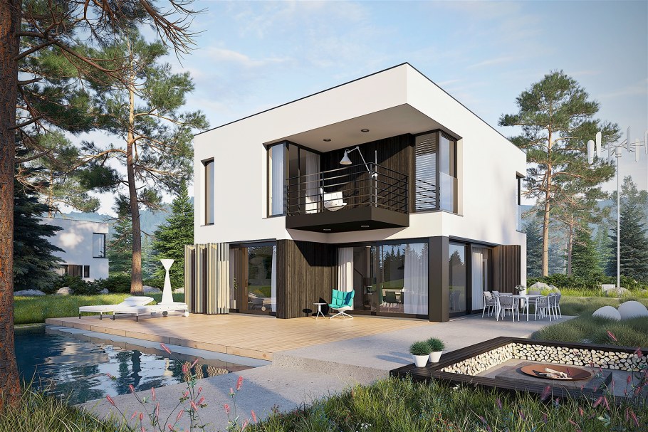 Дуплекс 12на12 с плоской крышей