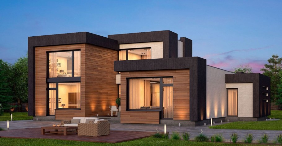 Дом из клееного бруса Хайтэк