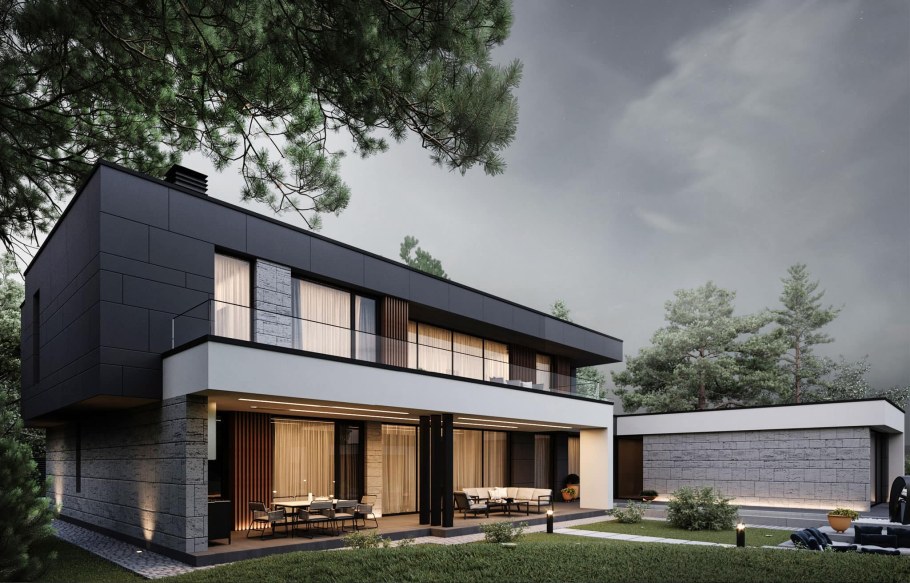 Дом с плоской крышей z500