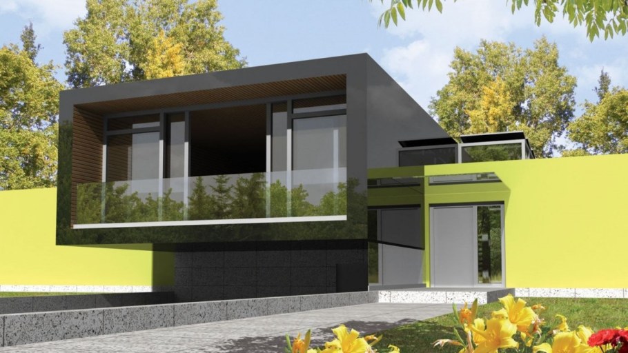 Дом с плоской крышей и цокольным этажом