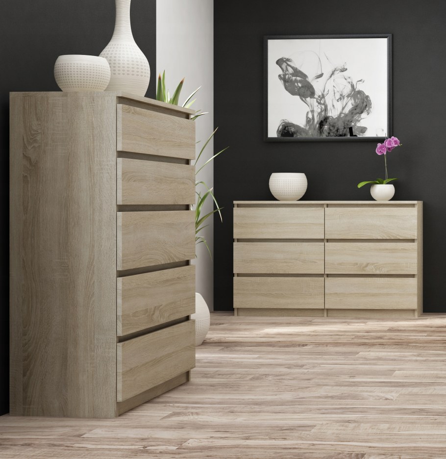 Комод Челси белый глянец дуб сонома