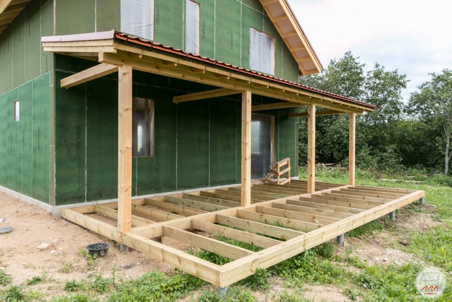 Каркас террасы из бруса