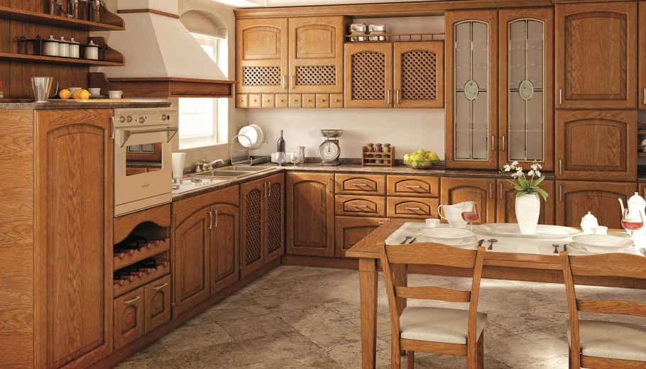 Кухня из массива дерева