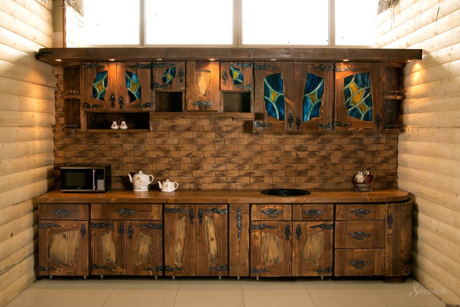 Кухня состаренное дерево