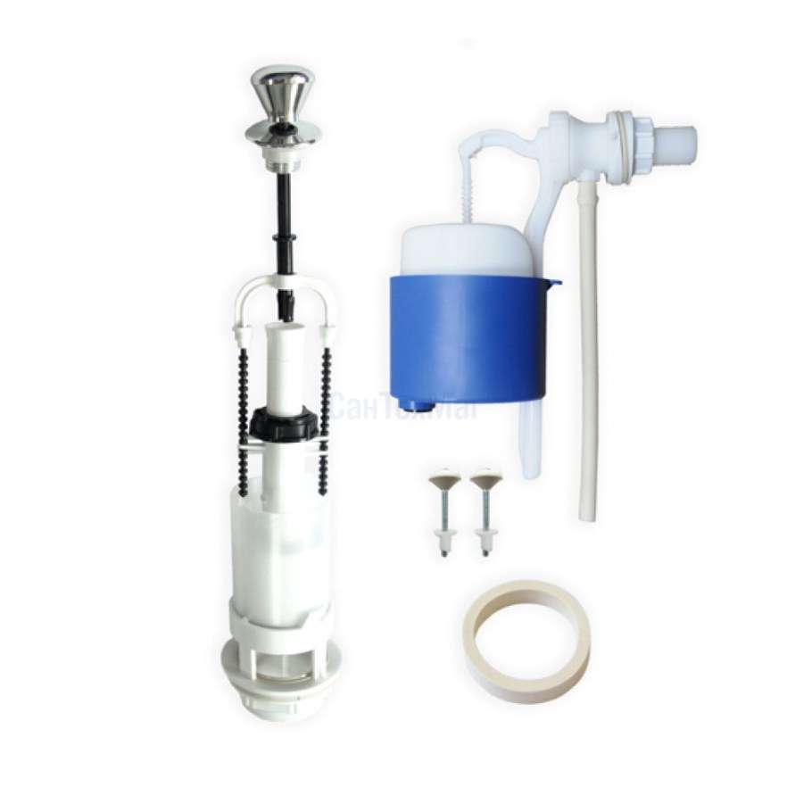 Арматура аб 66.56.14.3 для бачка с боковым подводом, шток, хром (г.Псков)