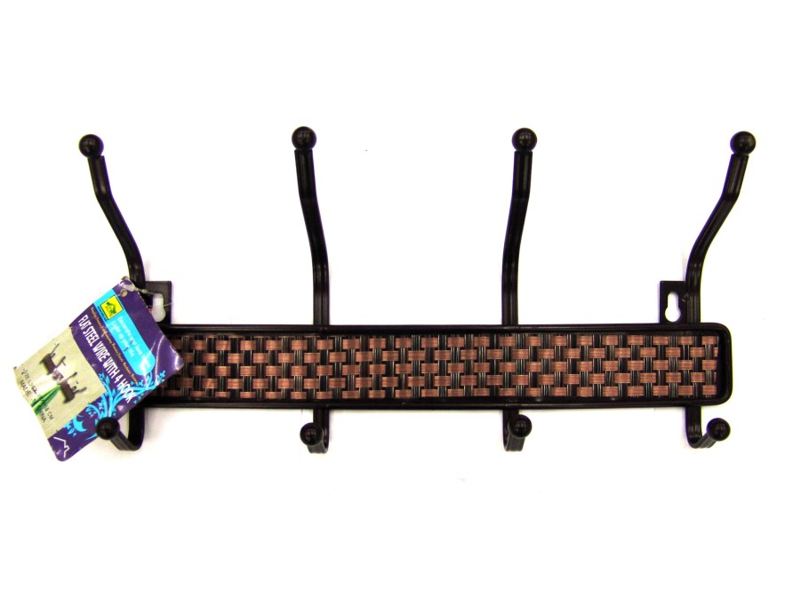 Вешалка настенная "плетенка", металл 4 крючка Ермак