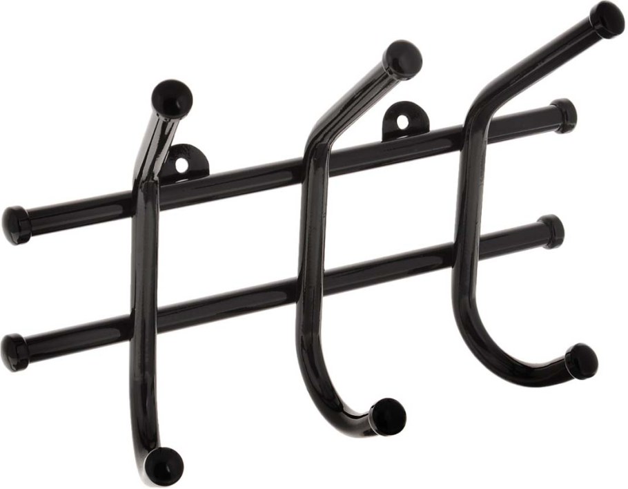 Вешалка настенная 3 крючка (д28,5*ш18,5*в67см) металл, цвет черный, вн3 Nika