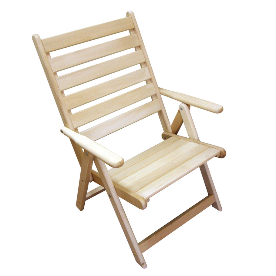 Шезлонг деревянный с подлокотниками 105*65*95 см "банные штучки"