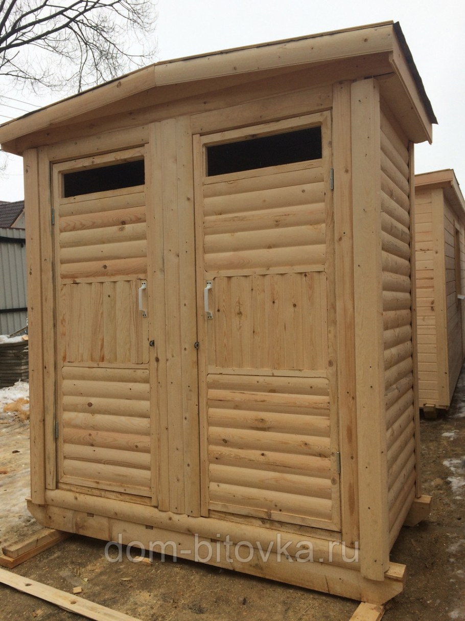 Туалет деревянный с хозблоком (дачный) 2х1х2,1м Кировск