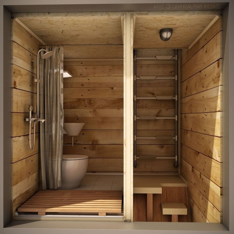 Душевая в дачном домике