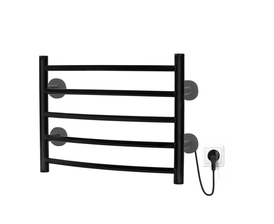 Полотенцесушитель 6п, универс. Подключ. 500/800 Черный мат.