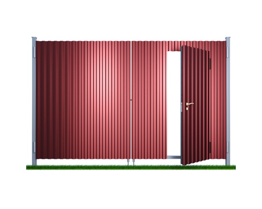 Ворота распашные с калиткой 2000*2200мм