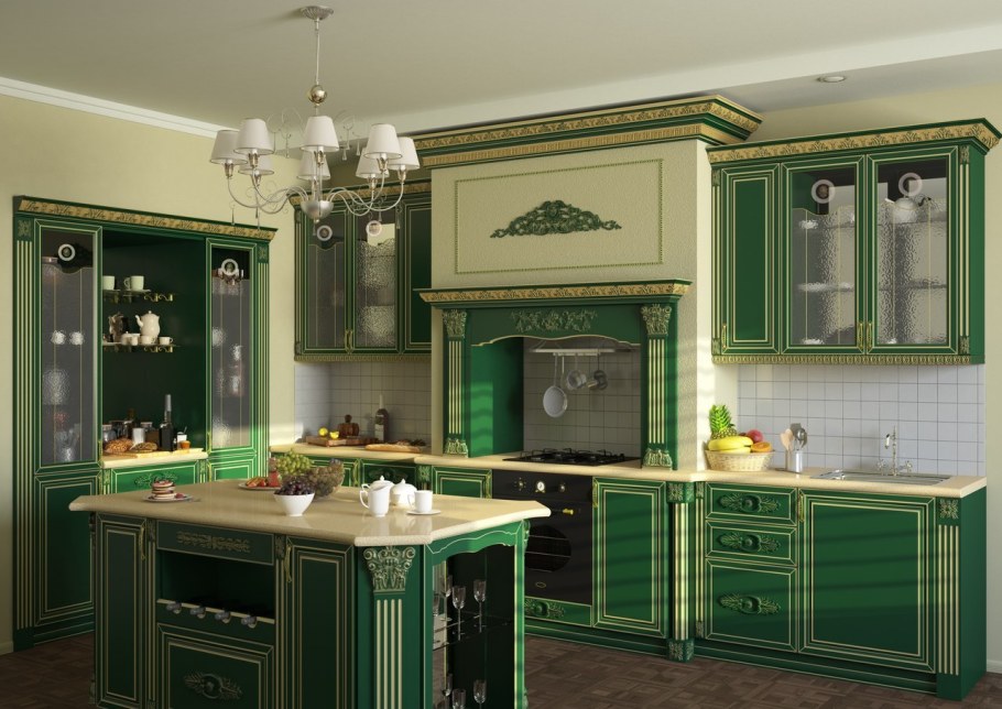 Кухни малахит массив