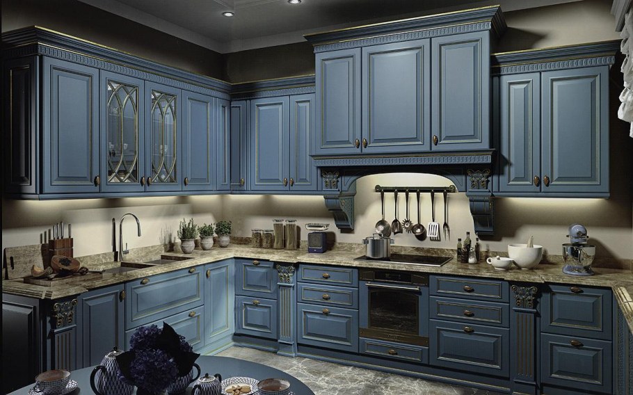 Кухня МЕГАРОС итальянская синяя