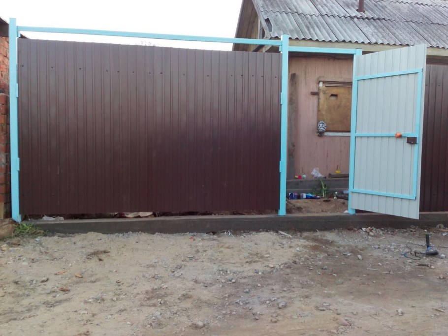 Ворота распашные "Троя МП" С профлистом, 3096*2100 мм, 116,26 кг