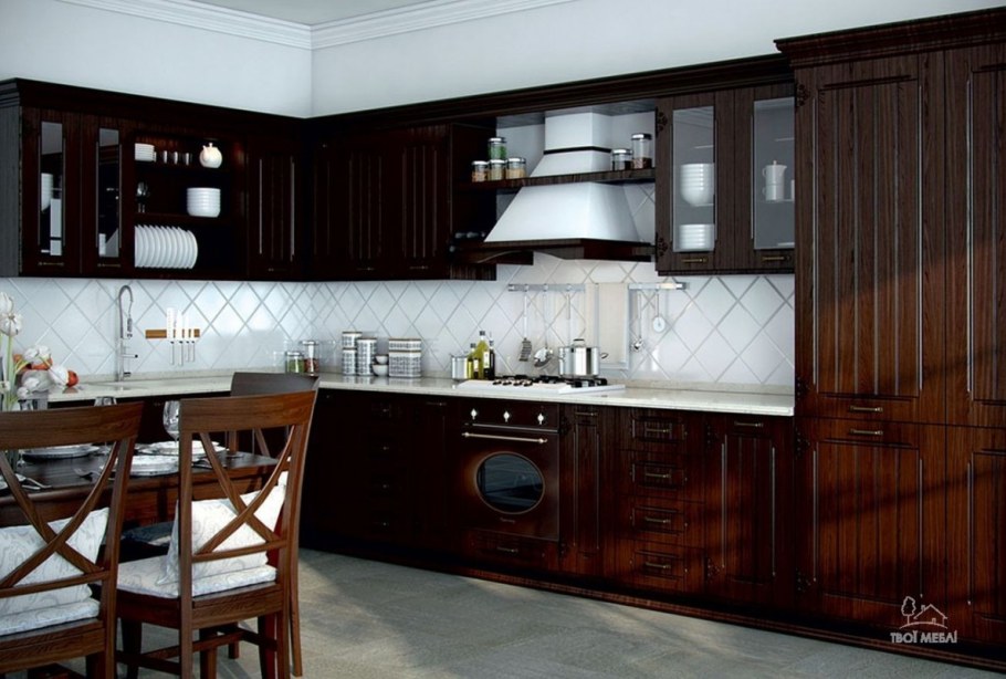 Кухня цвета дуб антик