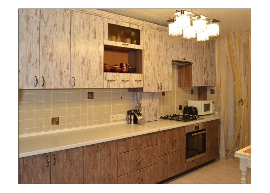 Дуб антик фасад кухни