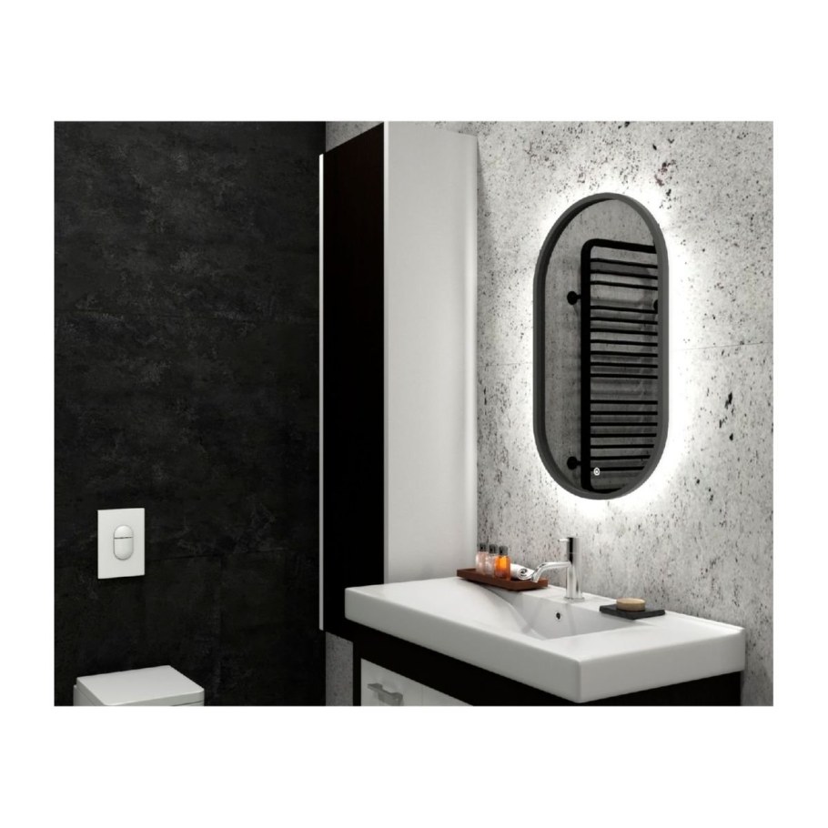 Зеркало Prime Black led 450х800к