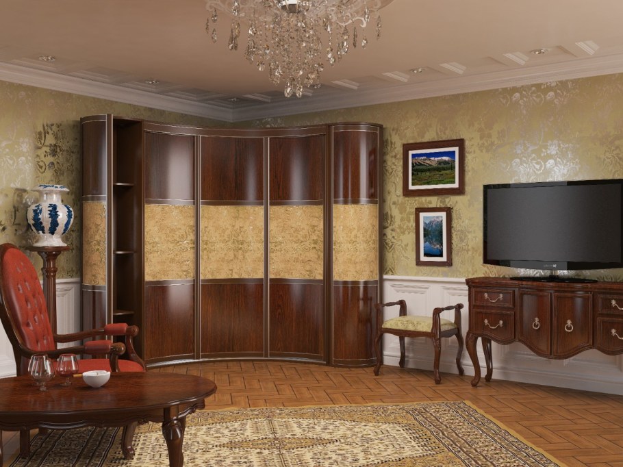 Гостиная с угловым шкафом