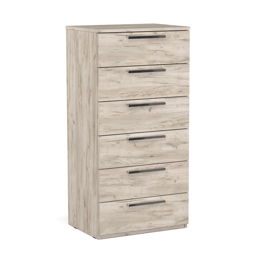 Комод дуб крафт белый 6 ящиков