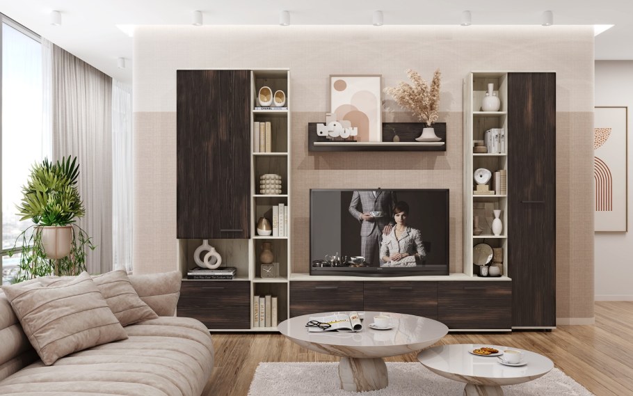 Тумба под ТВ Соло-16 дуб крафт белый