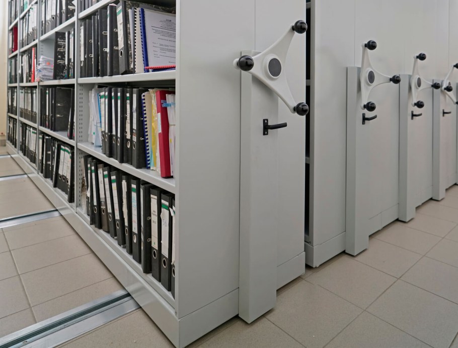 Архивный мобильные стеллажи Промет