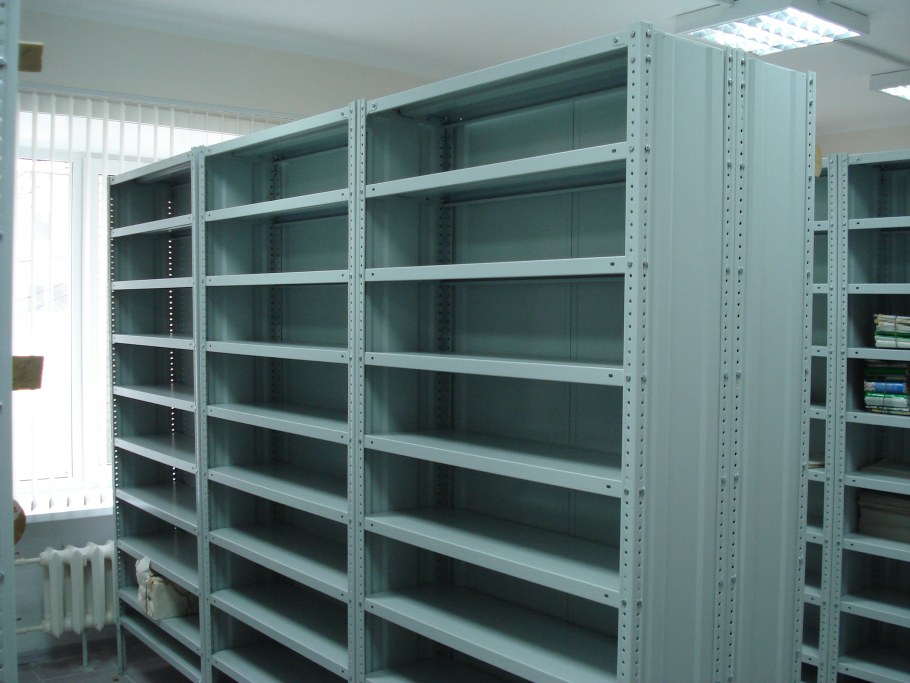 Стеллаж для регистратуры односторонний 1200х420х1900 СТВ-04