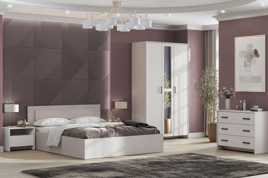 Модульная спальня "мсп1", ясень Анкор светлый