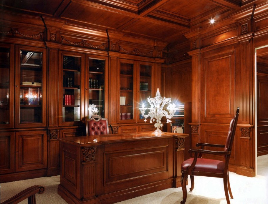 Отделка кабинета деревом