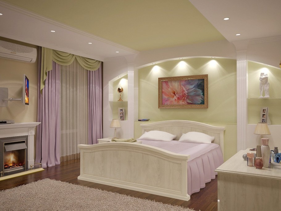 Арка над кроватью в спальне