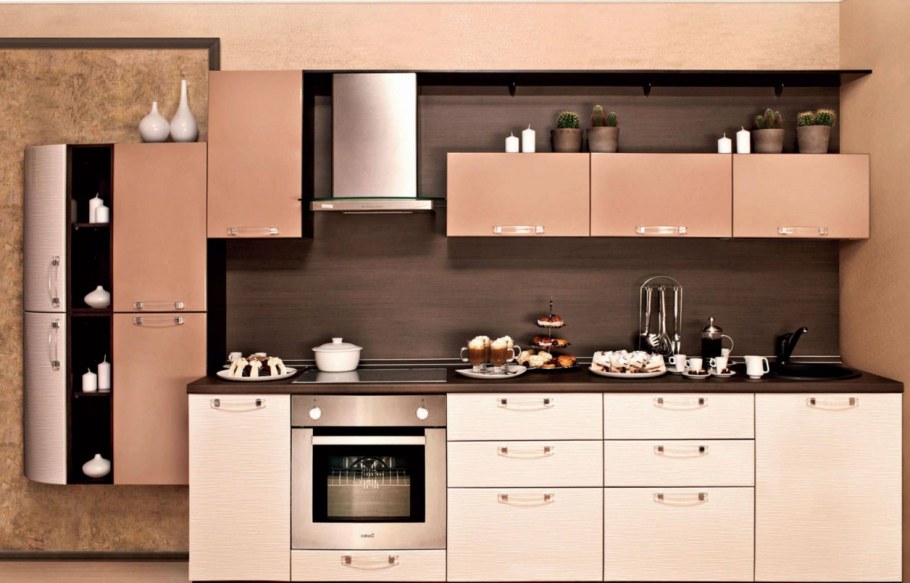Цвет капучино мебель кухни