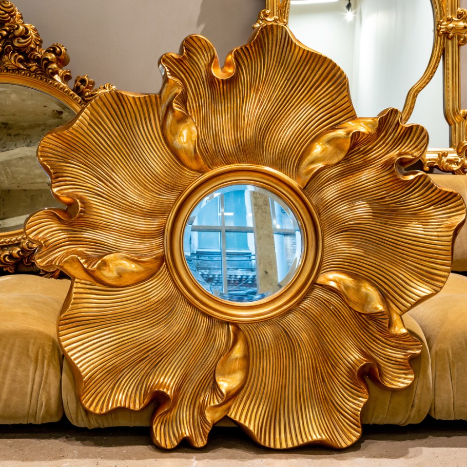 Настенное зеркало Виола Голд золотого цвета