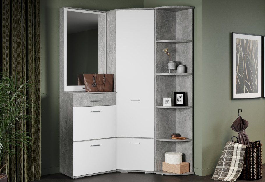 Шкаф маленький угловой викоридо в коридор